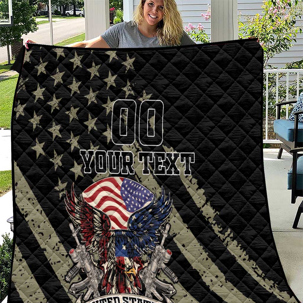 Custom Remembrance Day Quilt American Eagle With USA Flags - Wonder Print Shop