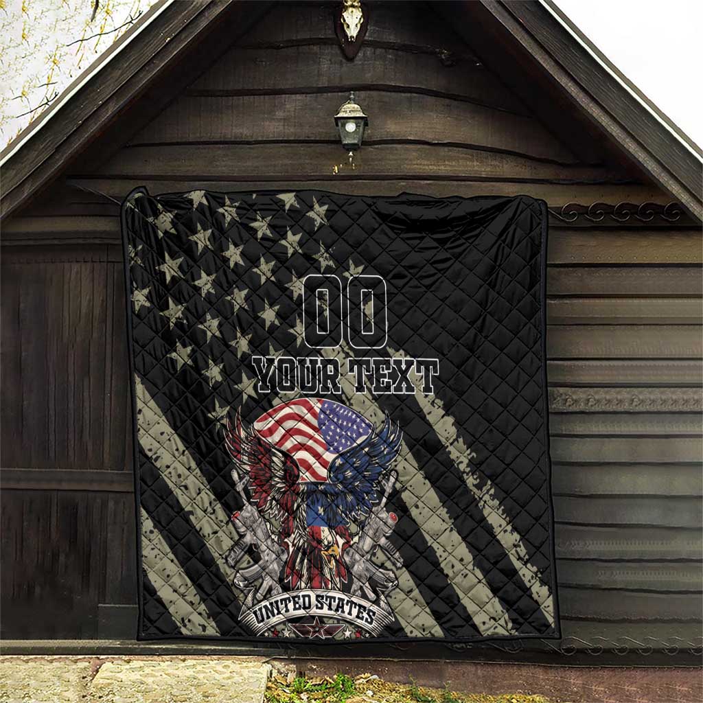 Custom Remembrance Day Quilt American Eagle With USA Flags - Wonder Print Shop