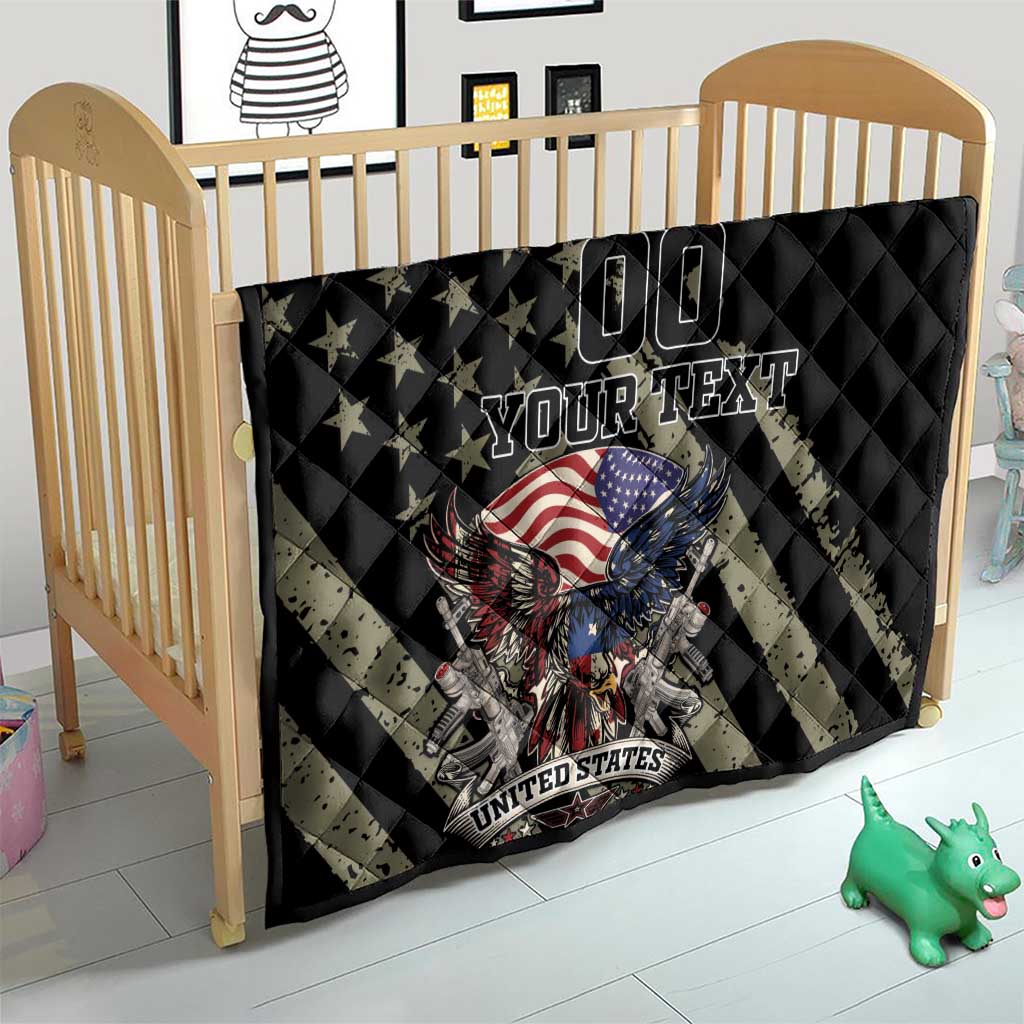 Custom Remembrance Day Quilt American Eagle With USA Flags - Wonder Print Shop