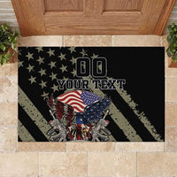 Custom Remembrance Day Rubber Doormat American Eagle With USA Flags - Wonder Print Shop