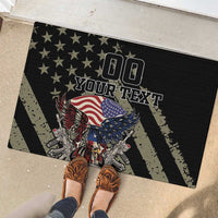 Custom Remembrance Day Rubber Doormat American Eagle With USA Flags - Wonder Print Shop
