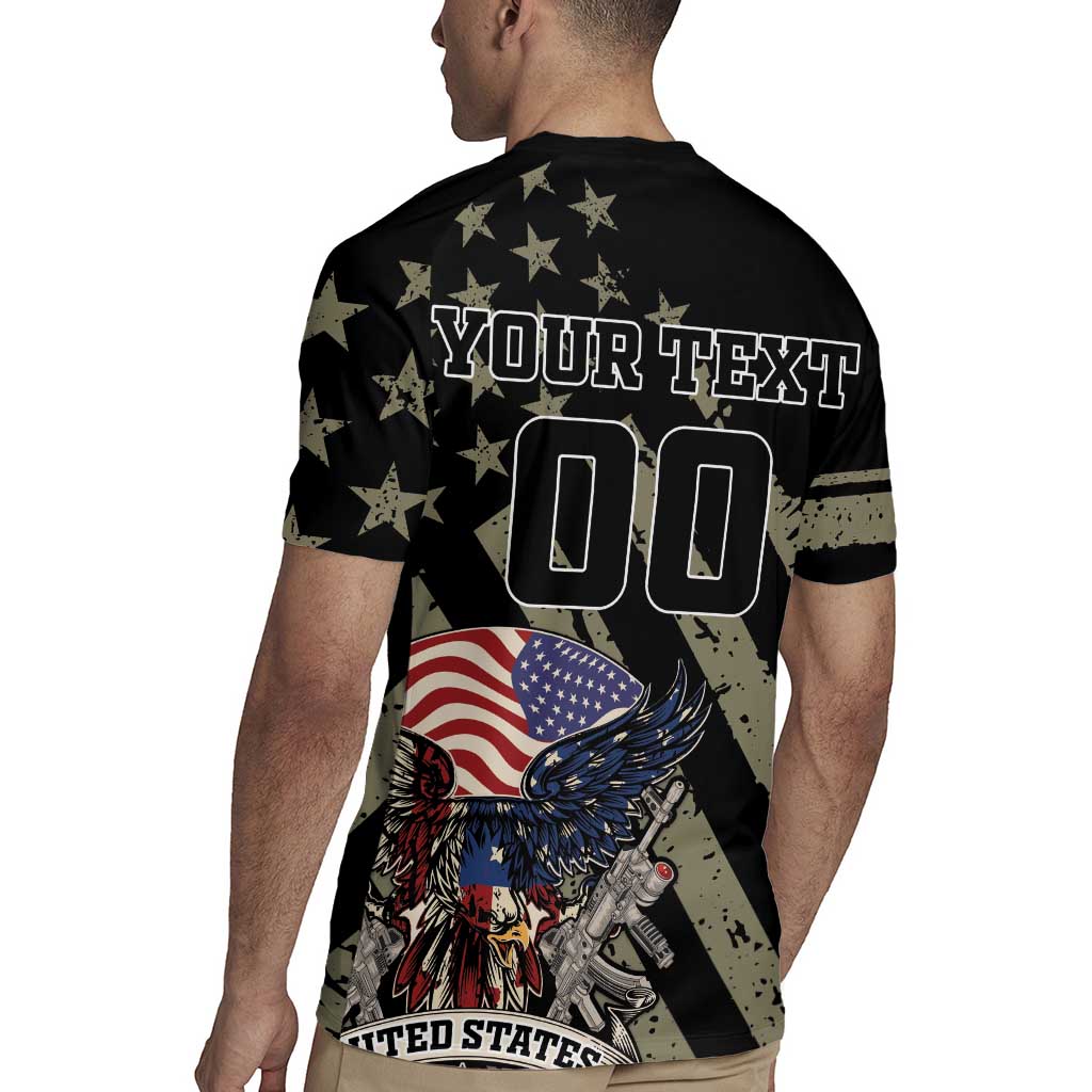 Custom Remembrance Day Rugby Jersey American Eagle With USA Flags - Wonder Print Shop