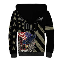 Custom Remembrance Day Sherpa Hoodie American Eagle With USA Flags - Wonder Print Shop