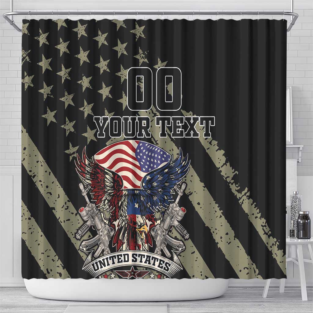Custom Remembrance Day Shower Curtain American Eagle With USA Flags