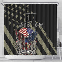 Custom Remembrance Day Shower Curtain American Eagle With USA Flags