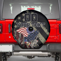 Custom Remembrance Day Spare Tire Cover American Eagle With USA Flags - Wonder Print Shop