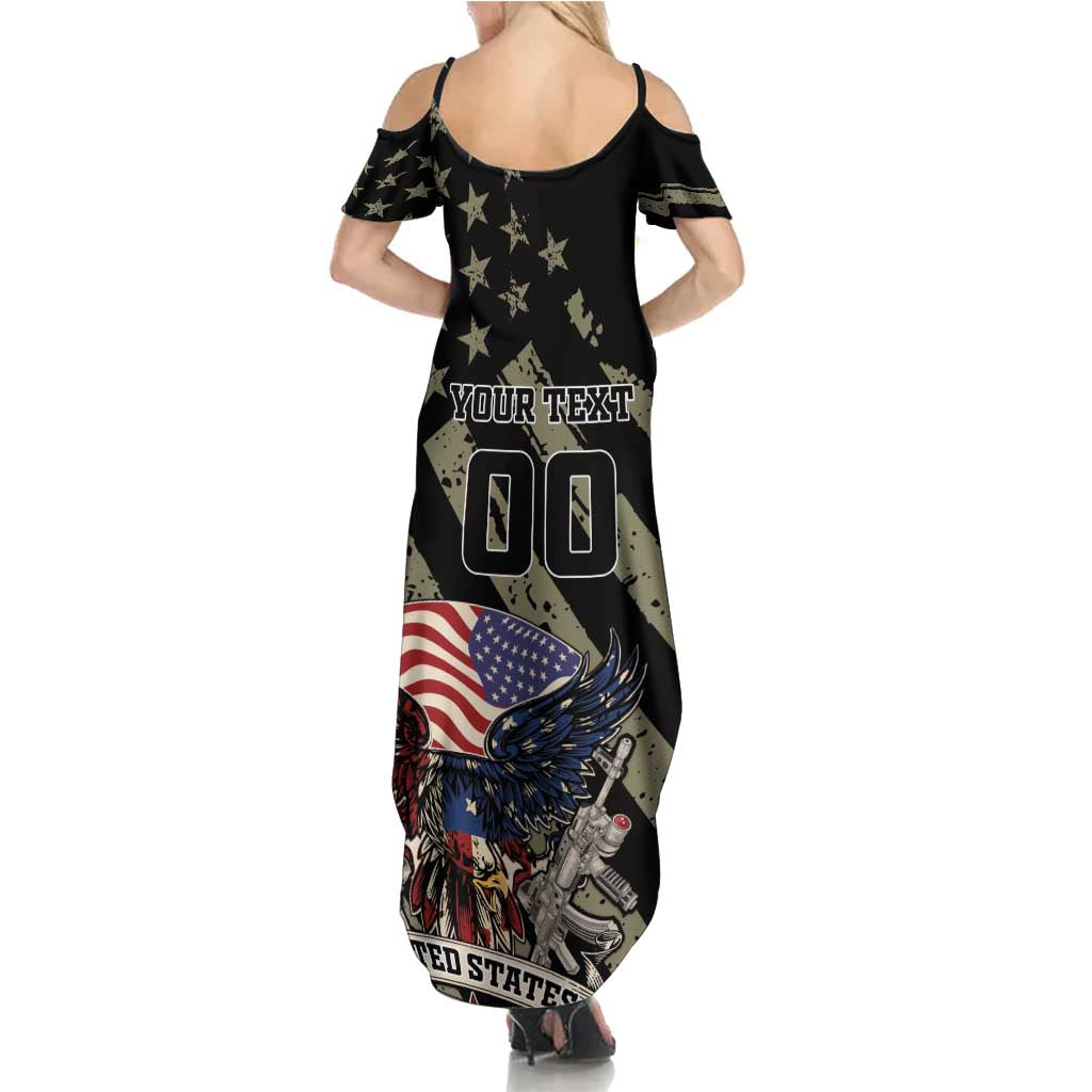 Custom Remembrance Day Summer Maxi Dress American Eagle With USA Flags - Wonder Print Shop