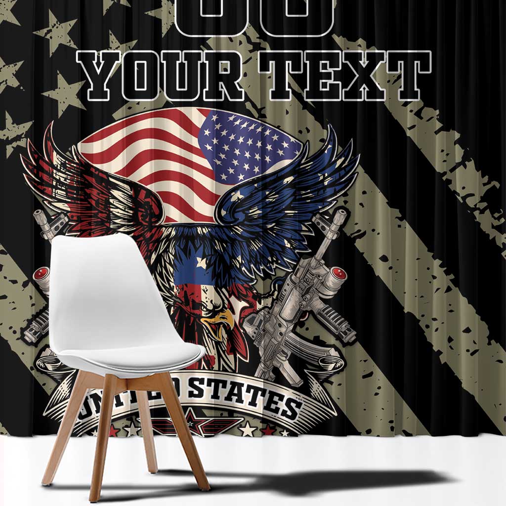 Custom Remembrance Day Window Curtain American Eagle With USA Flags - Wonder Print Shop
