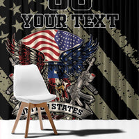 Custom Remembrance Day Window Curtain American Eagle With USA Flags - Wonder Print Shop