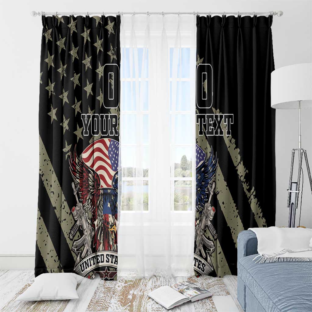 Custom Remembrance Day Window Curtain American Eagle With USA Flags - Wonder Print Shop