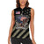Custom Remembrance Day Women Sleeveless Polo Shirt American Eagle With USA Flags - Wonder Print Shop