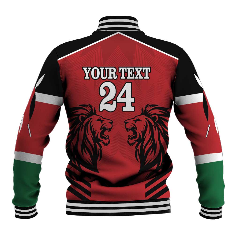 Custom Kenya Rugby Baseball Jacket African Lion Unique Style - Wonder Print Shop