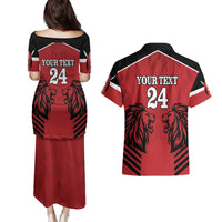 Custom Kenya Rugby Couples Matching Puletasi and Hawaiian Shirt African Lion Unique Style - Wonder Print Shop