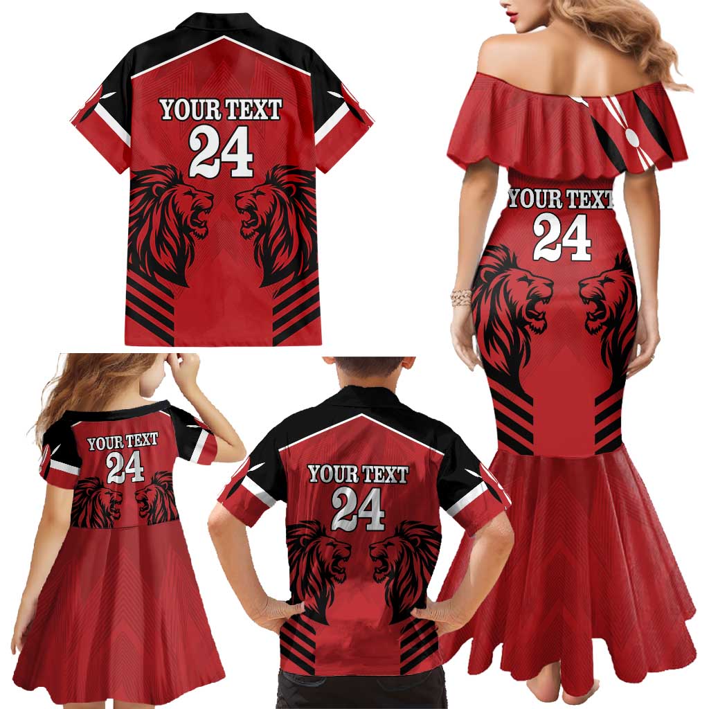 Custom Kenya Rugby Family Matching Mermaid Dress and Hawaiian Shirt African Lion Unique Style - Wonder Print Shop