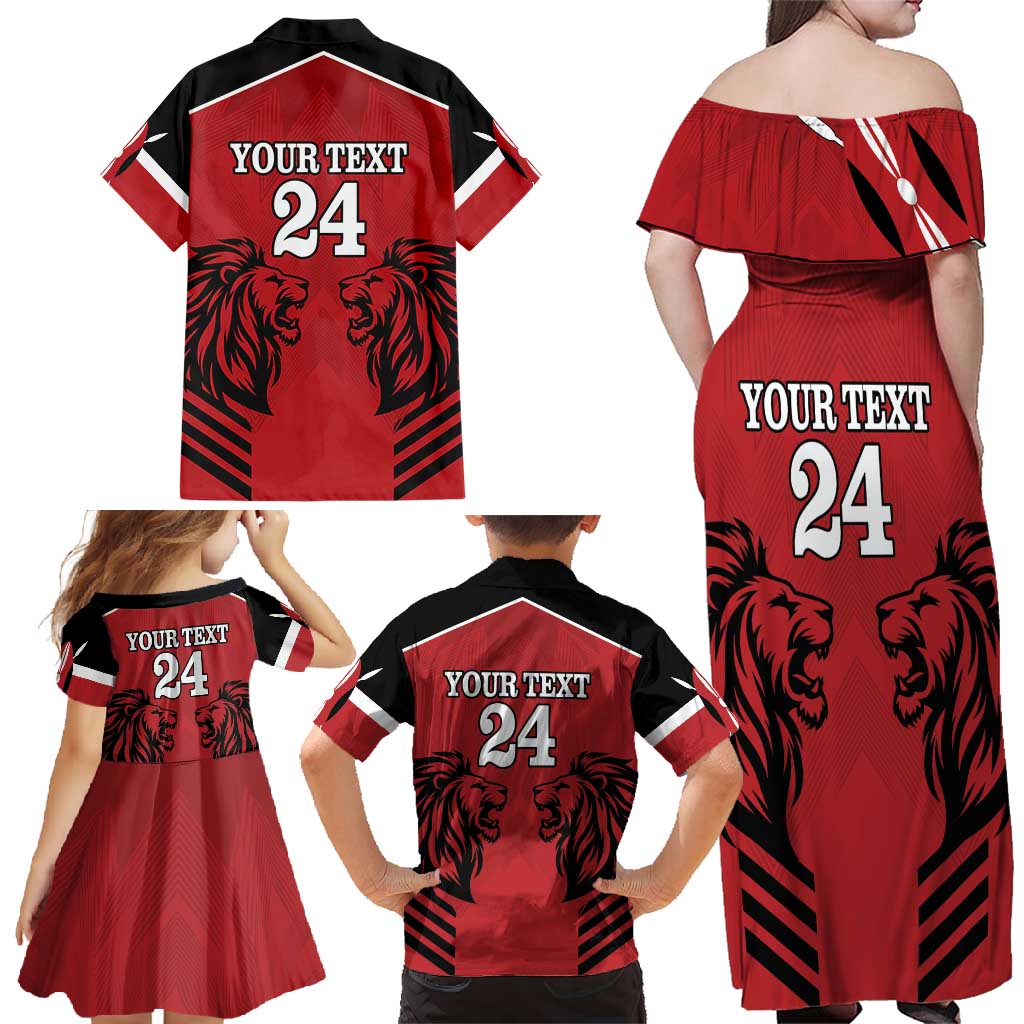 Custom Kenya Rugby Family Matching Off Shoulder Maxi Dress and Hawaiian Shirt African Lion Unique Style - Wonder Print Shop