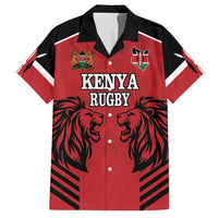 Custom Kenya Rugby Family Matching Off Shoulder Short Dress and Hawaiian Shirt African Lion Unique Style - Wonder Print Shop