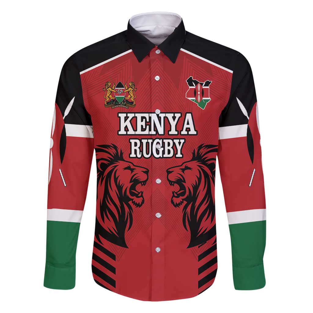 Custom Kenya Rugby Family Matching Off Shoulder Short Dress and Hawaiian Shirt African Lion Unique Style - Wonder Print Shop
