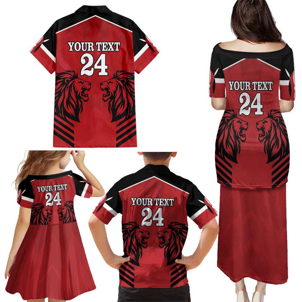 Custom Kenya Rugby Family Matching Puletasi and Hawaiian Shirt African Lion Unique Style - Wonder Print Shop