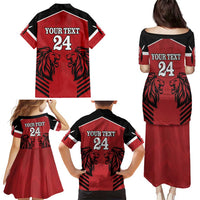 Custom Kenya Rugby Family Matching Puletasi and Hawaiian Shirt African Lion Unique Style - Wonder Print Shop