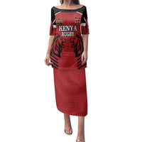 Custom Kenya Rugby Family Matching Puletasi and Hawaiian Shirt African Lion Unique Style - Wonder Print Shop