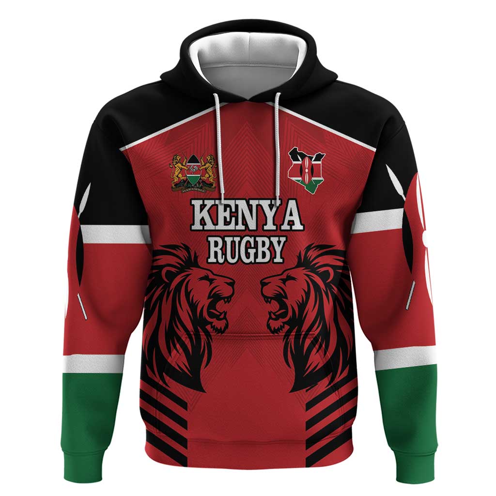 Custom Kenya Rugby Hoodie African Lion Unique Style - Wonder Print Shop