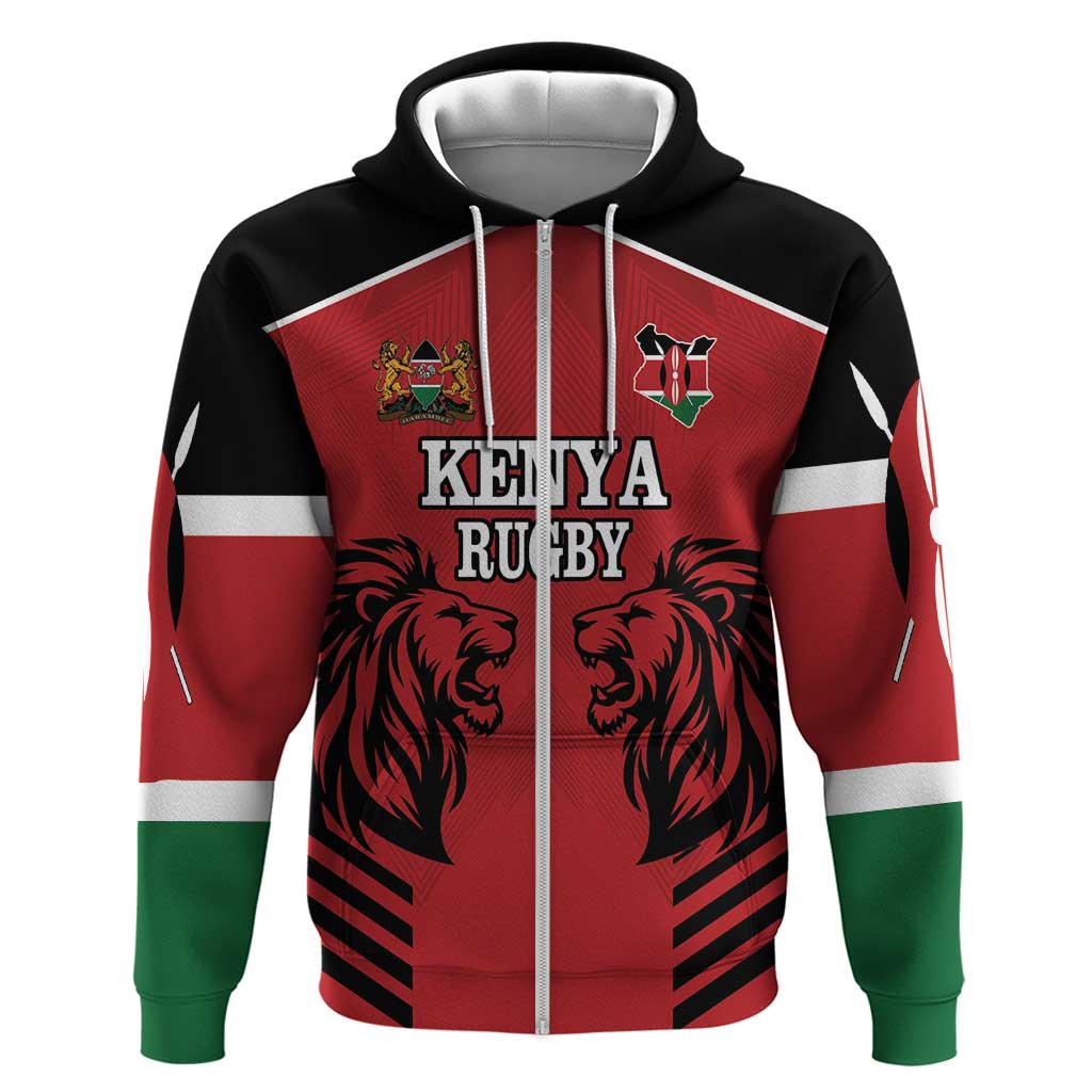 Custom Kenya Rugby Hoodie African Lion Unique Style - Wonder Print Shop