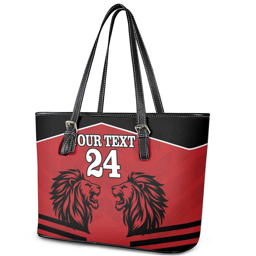 Custom Kenya Rugby Leather Tote Bag African Lion Unique Style - Wonder Print Shop