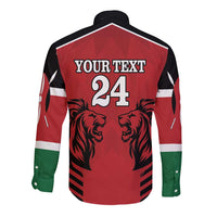 Custom Kenya Rugby Long Sleeve Button Shirt African Lion Unique Style - Wonder Print Shop