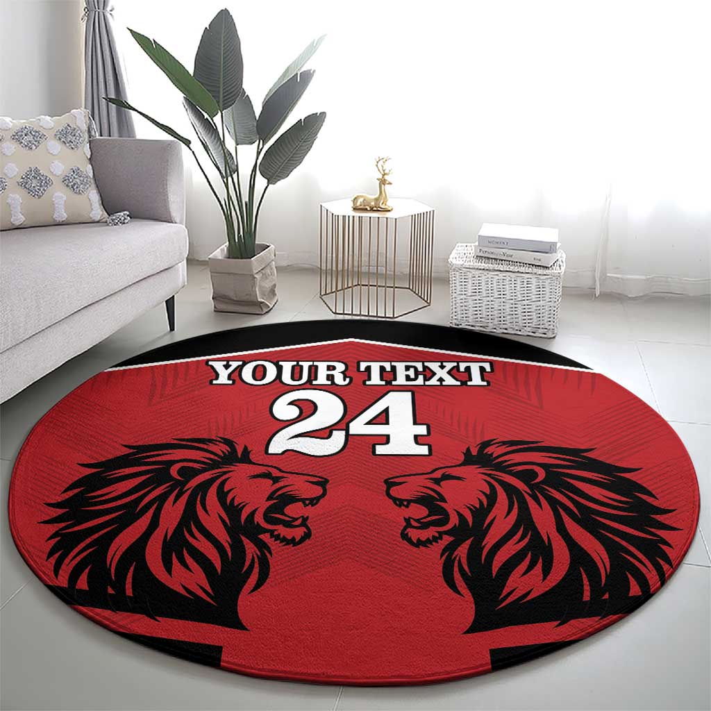 Custom Kenya Rugby Round Carpet African Lion Unique Style