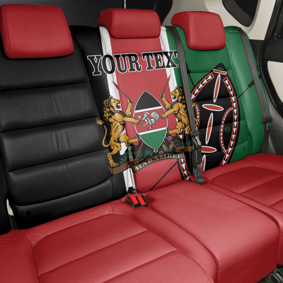 Personalized Kenya Independence Day Back Car Seat Cover Let Us All Pull Together - Wonder Print Shop