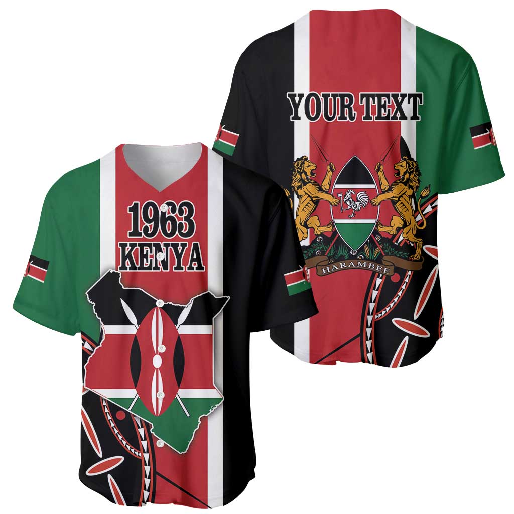 Personalized Kenya Independence Day Baseball Jersey Let Us All Pull Together - Wonder Print Shop