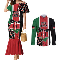 Personalized Kenya Independence Day Couples Matching Mermaid Dress and Long Sleeve Button Shirt Let Us All Pull Together