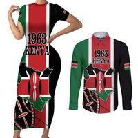 Personalized Kenya Independence Day Couples Matching Short Sleeve Bodycon Dress and Long Sleeve Button Shirt Let Us All Pull Together - Wonder Print Shop