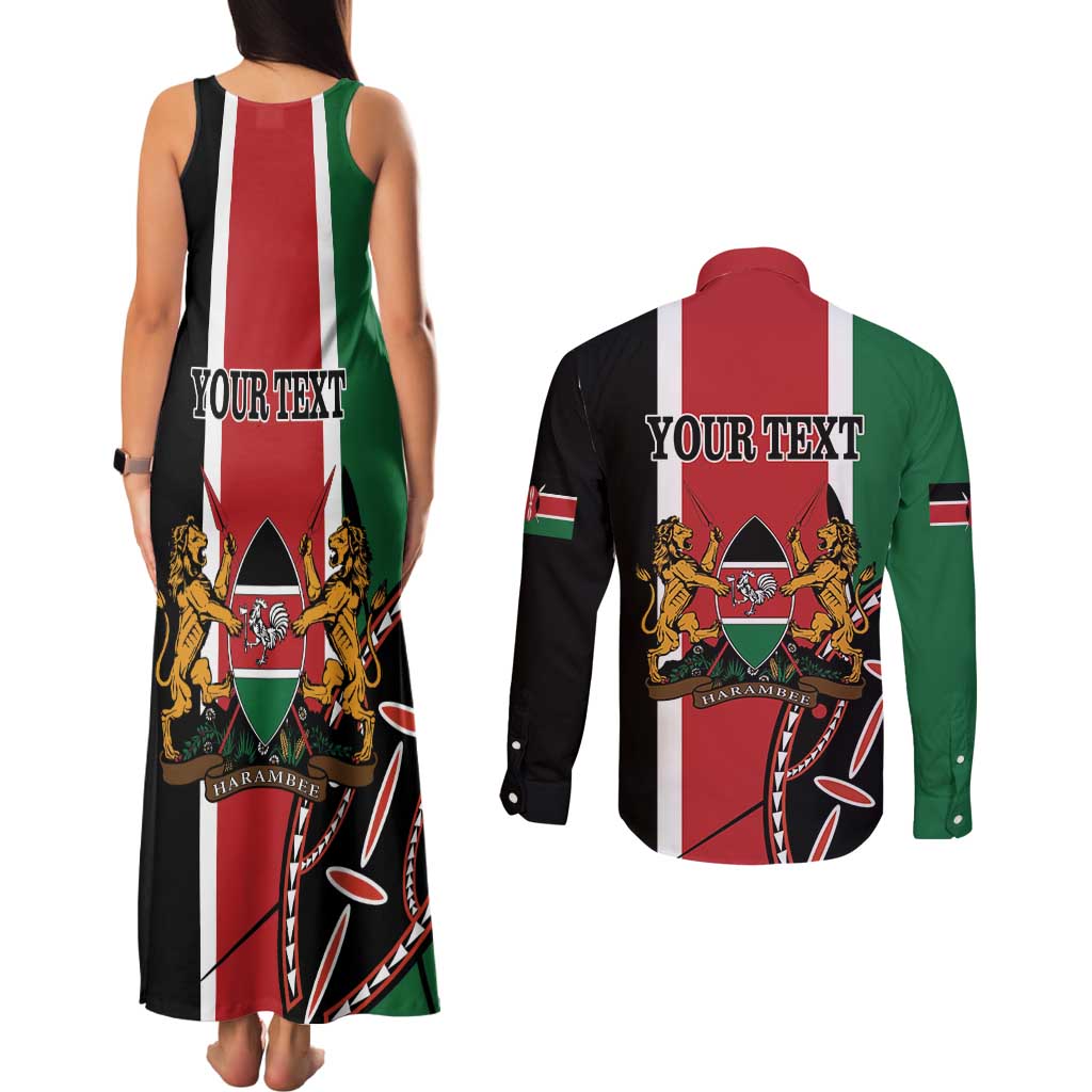 Personalized Kenya Independence Day Couples Matching Tank Maxi Dress and Long Sleeve Button Shirt Let Us All Pull Together - Wonder Print Shop