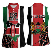 Personalized Kenya Independence Day Women Sleeveless Polo Shirt Let Us All Pull Together - Wonder Print Shop