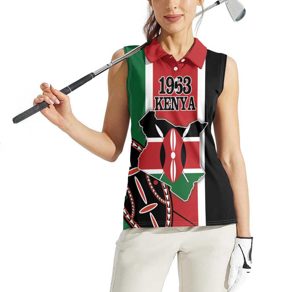 Personalized Kenya Independence Day Women Sleeveless Polo Shirt Let Us All Pull Together - Wonder Print Shop
