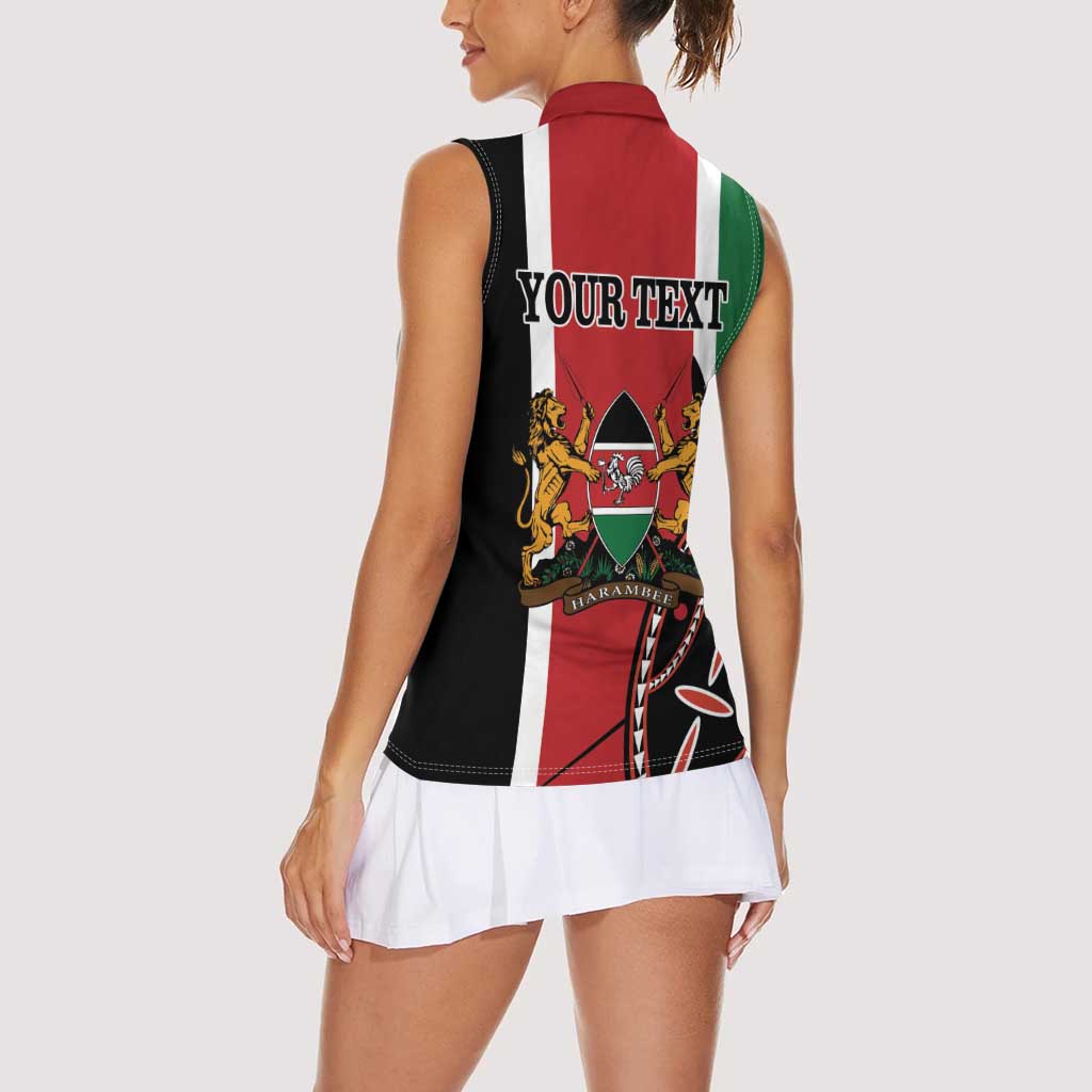 Personalized Kenya Independence Day Women Sleeveless Polo Shirt Let Us All Pull Together - Wonder Print Shop