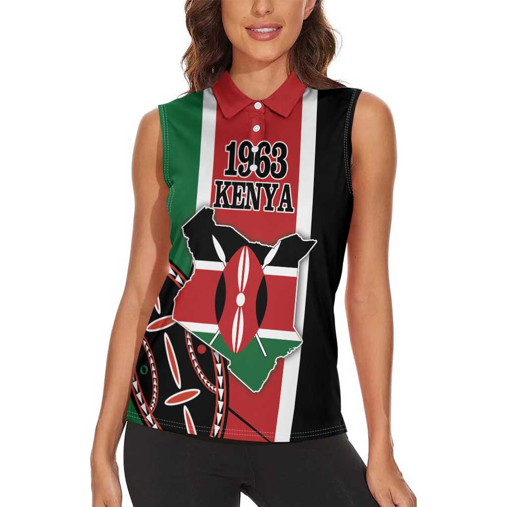 Personalized Kenya Independence Day Women Sleeveless Polo Shirt Let Us All Pull Together - Wonder Print Shop