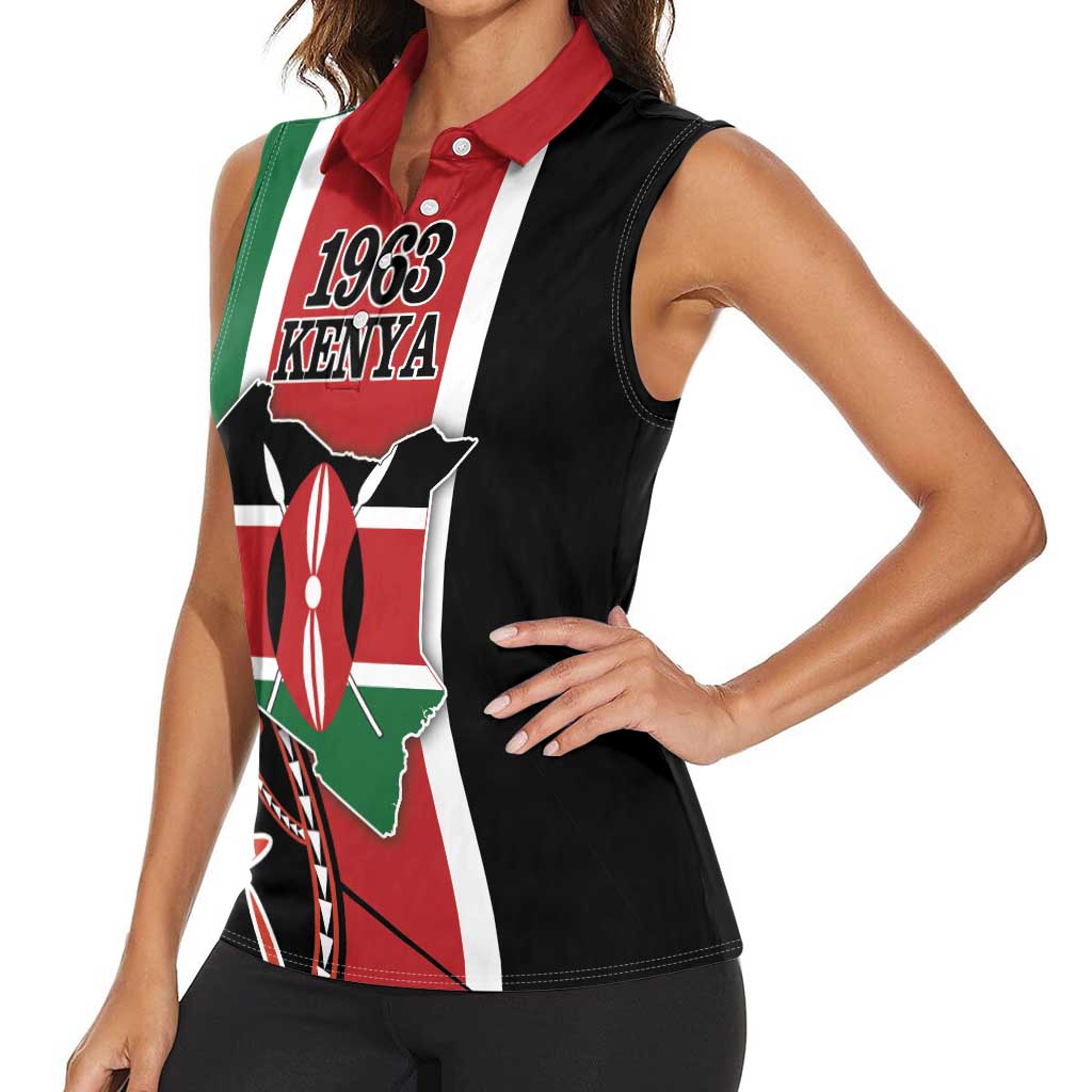 Personalized Kenya Independence Day Women Sleeveless Polo Shirt Let Us All Pull Together - Wonder Print Shop