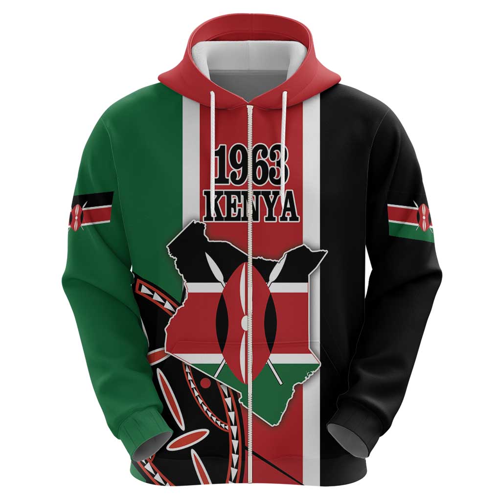 Personalized Kenya Independence Day Zip Hoodie Let Us All Pull Together - Wonder Print Shop