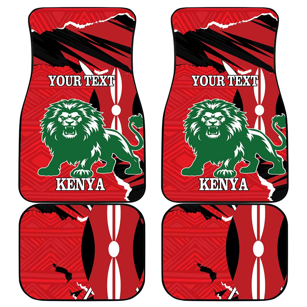 Personalized Kenya Independence Day Car Mats Angry Lion - Happy Jamhuri Day 1963 - Wonder Print Shop