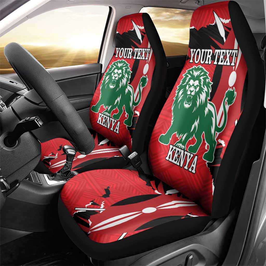 Personalized Kenya Independence Day Car Seat Cover Angry Lion - Happy Jamhuri Day 1963 - Wonder Print Shop