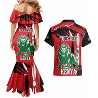 Personalized Kenya Independence Day Couples Matching Mermaid Dress and Hawaiian Shirt Angry Lion - Happy Jamhuri Day 1963 - Wonder Print Shop