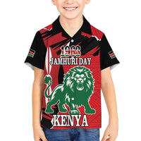 Personalized Kenya Independence Day Family Matching Off Shoulder Maxi Dress and Hawaiian Shirt Angry Lion - Happy Jamhuri Day 1963 - Wonder Print Shop