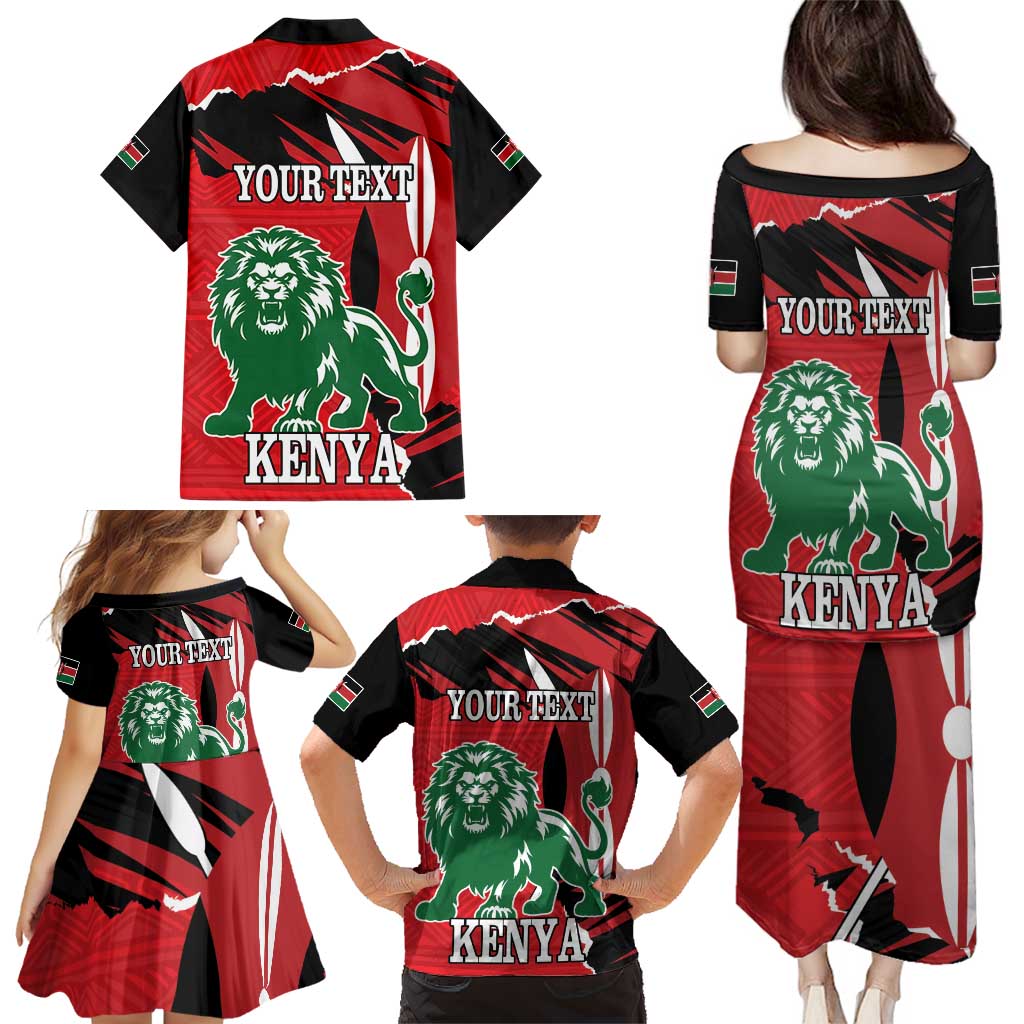 Personalized Kenya Independence Day Family Matching Puletasi and Hawaiian Shirt Angry Lion - Happy Jamhuri Day 1963 - Wonder Print Shop