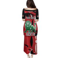 Personalized Kenya Independence Day Family Matching Puletasi and Hawaiian Shirt Angry Lion - Happy Jamhuri Day 1963 - Wonder Print Shop