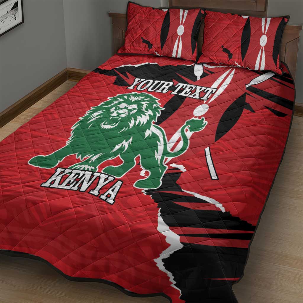 Personalized Kenya Independence Day Quilt Bed Set Angry Lion - Happy Jamhuri Day 1963 - Wonder Print Shop