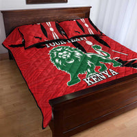 Personalized Kenya Independence Day Quilt Bed Set Angry Lion - Happy Jamhuri Day 1963 - Wonder Print Shop
