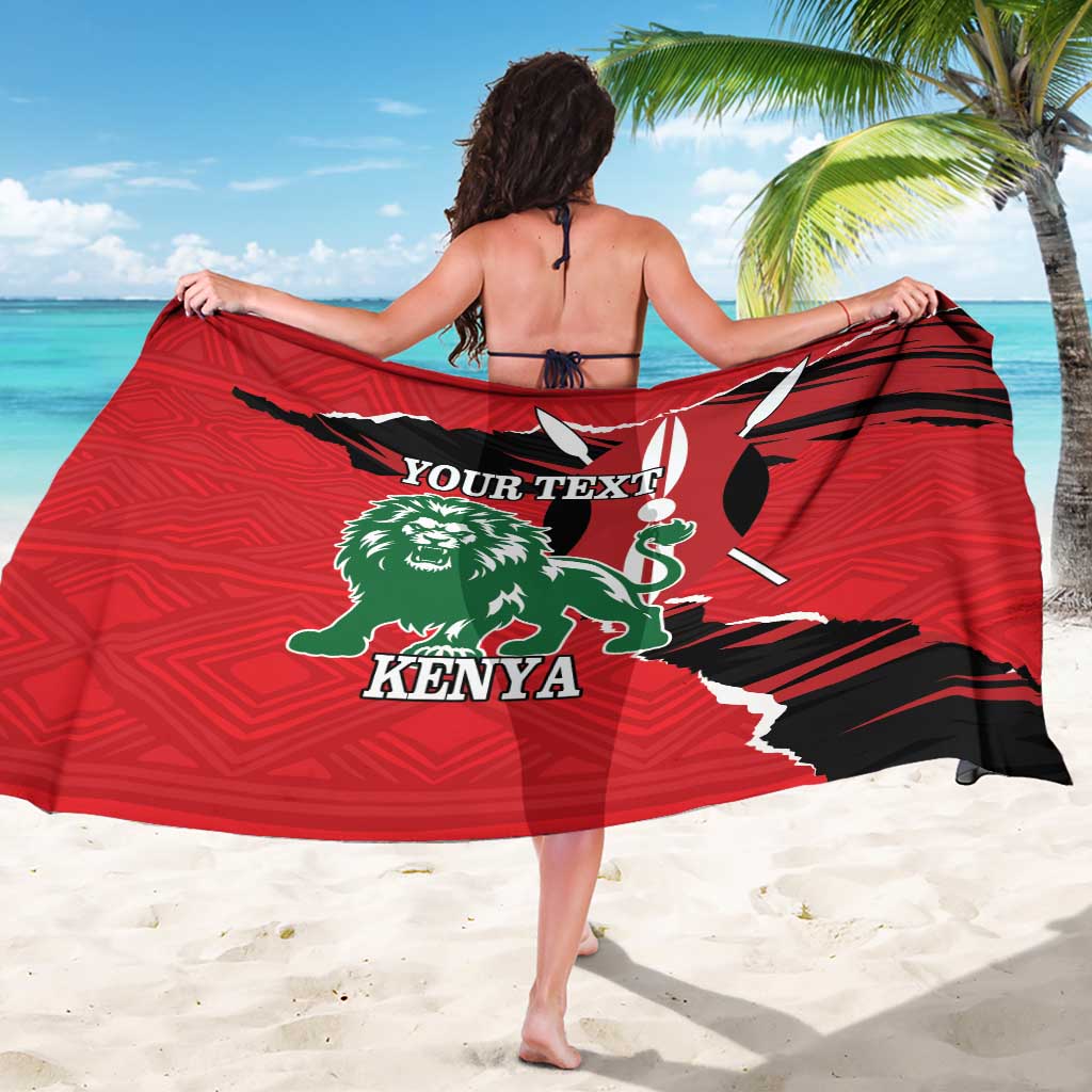 Personalized Kenya Independence Day Sarong Angry Lion - Happy Jamhuri Day 1963 - Wonder Print Shop