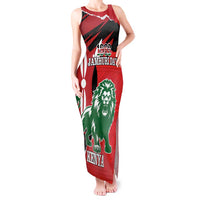 Personalized Kenya Independence Day Tank Maxi Dress Angry Lion - Happy Jamhuri Day 1963 - Wonder Print Shop